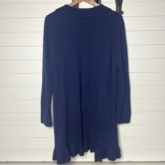 Lilly Pulitzer 100 % cashmere ruffle trim cardigan Medium - Picture 4 of 5